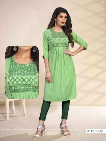 Ethnic Baby Green Kurti For Women  specially For Mama  Kurtis