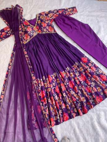 Regal Plum Perfection Hand Embellished Evening Gown Gown