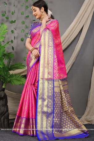 Soft Zari Woven Handloom Silk Pink Saree  Sarees