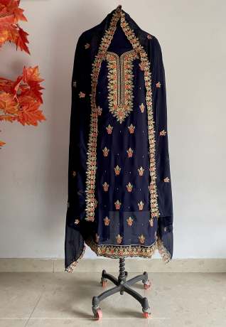 special navy blue Georgette dress material  Georgette dress  