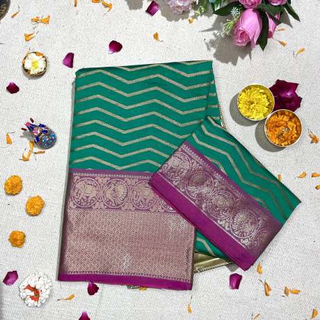 women s  forest green kanjivaram banrasi silk saree  